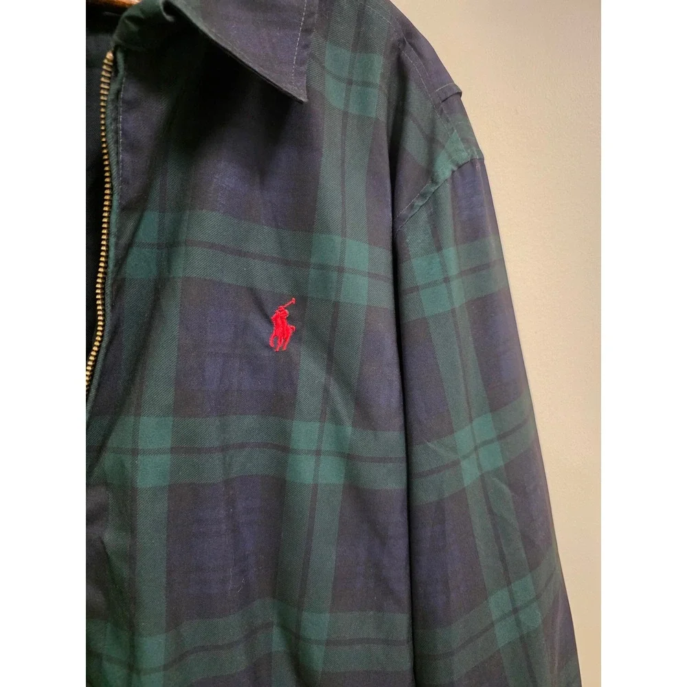 Polo Ralph Lauren Mens Blackwatch Plaid Harrington Jacket XL Zip Bomber Logo